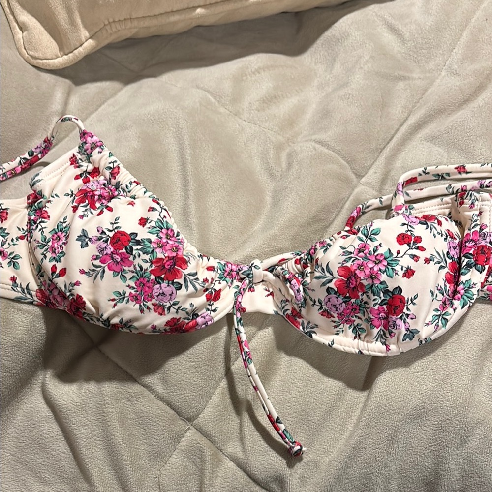 Wild Fable Floral Bikini Top - Pink and Green